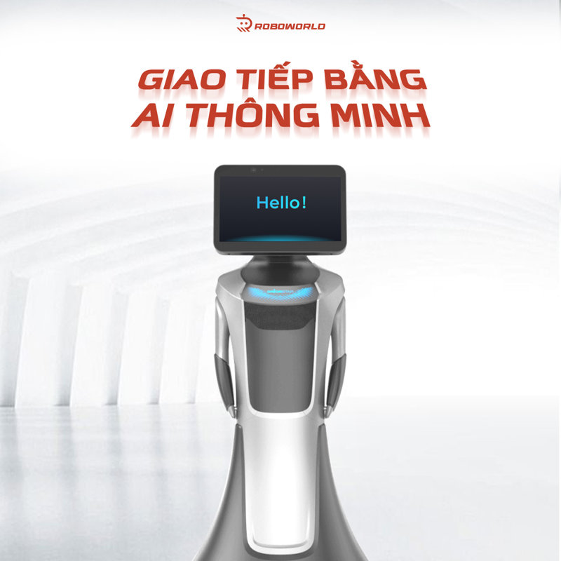 GreetingBot Nova giao tiếp bằng AI thông minh — màn hình hiển thị lời chào